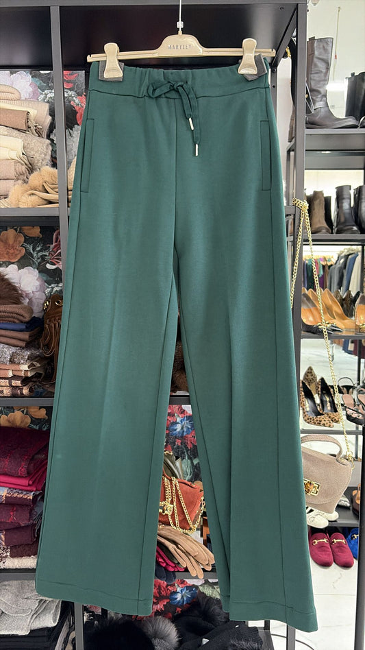 PANTALONE IN FELPA GARZATO VERDE BOTTIGLIA