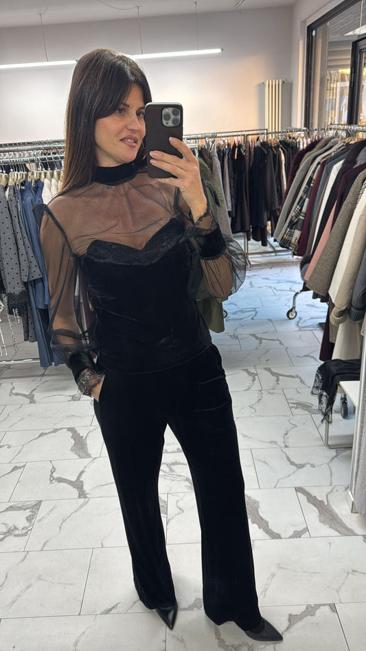 CAMICIA PIZZO VELLUTO