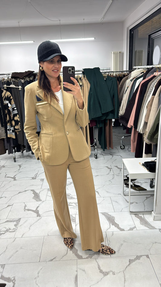 GIACCA BASIC IN FELPA SABBIA