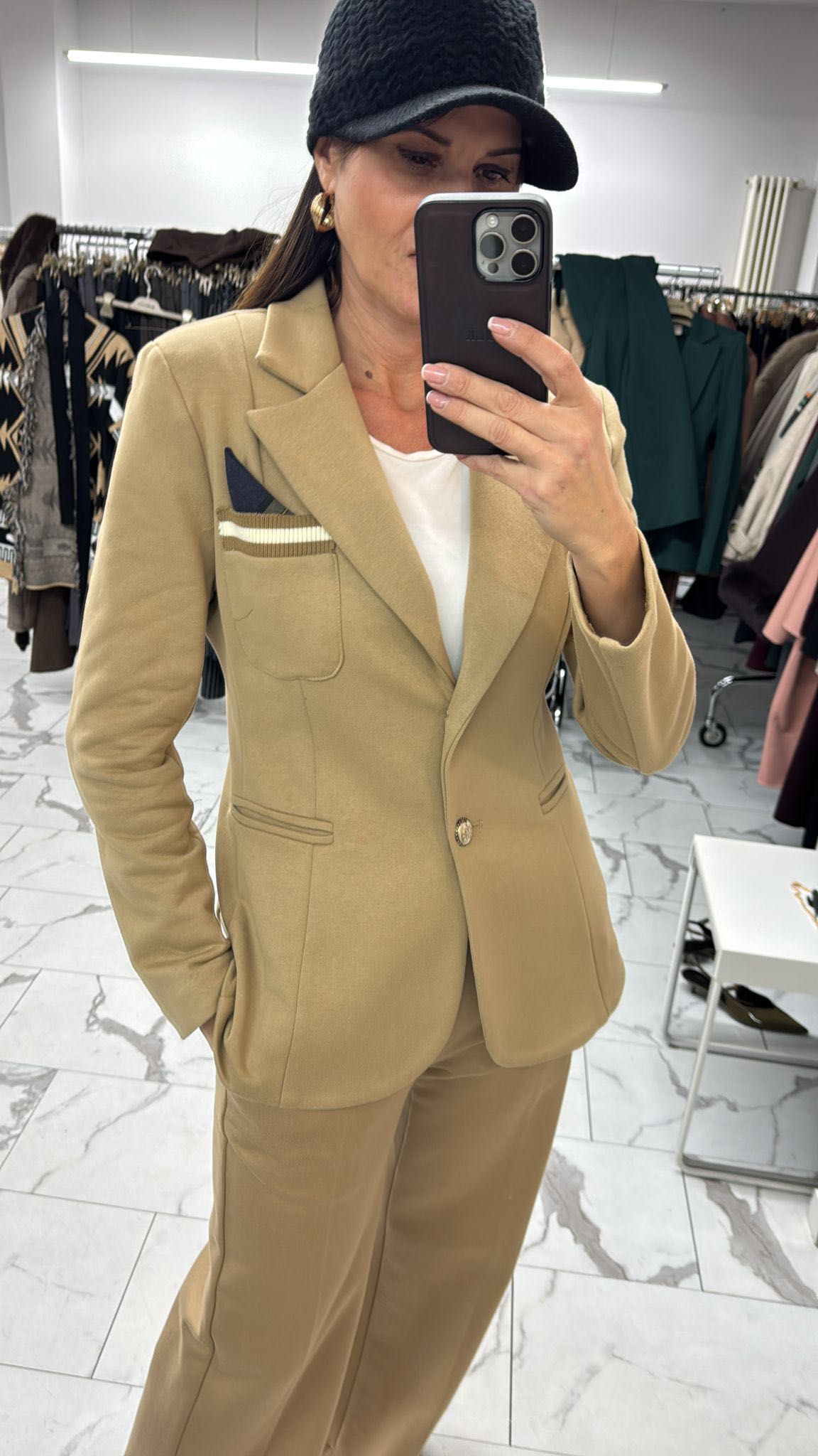 GIACCA BASIC IN FELPA SABBIA