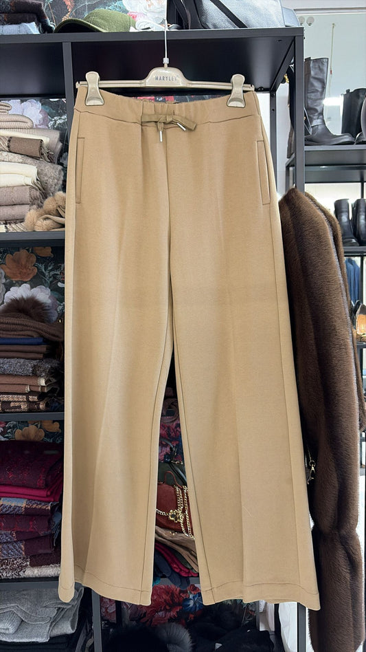 PANTALONE IN FELPA GARZATO SABBIA