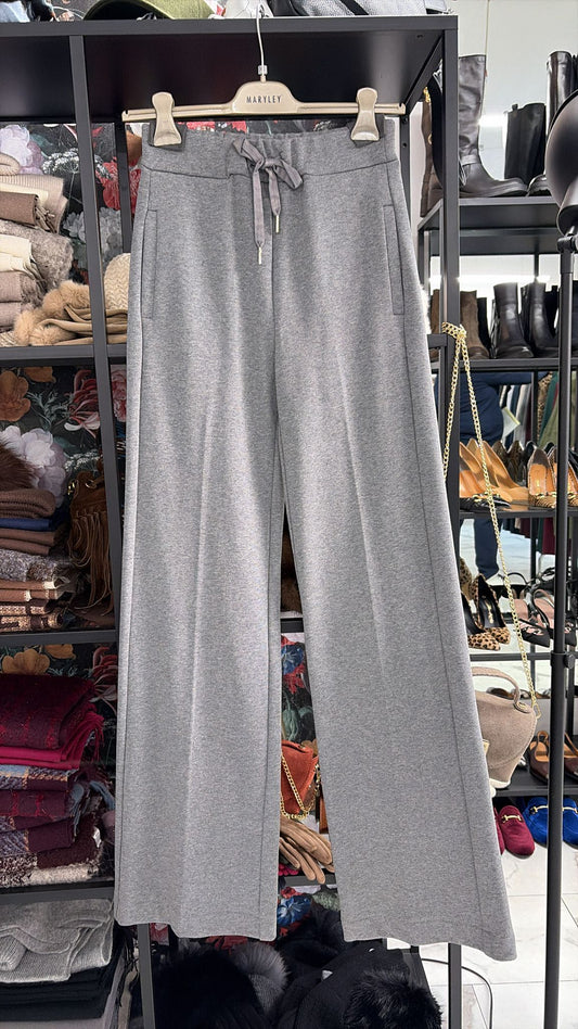 PANTALONE IN FELPA GARZATO GRIGIO