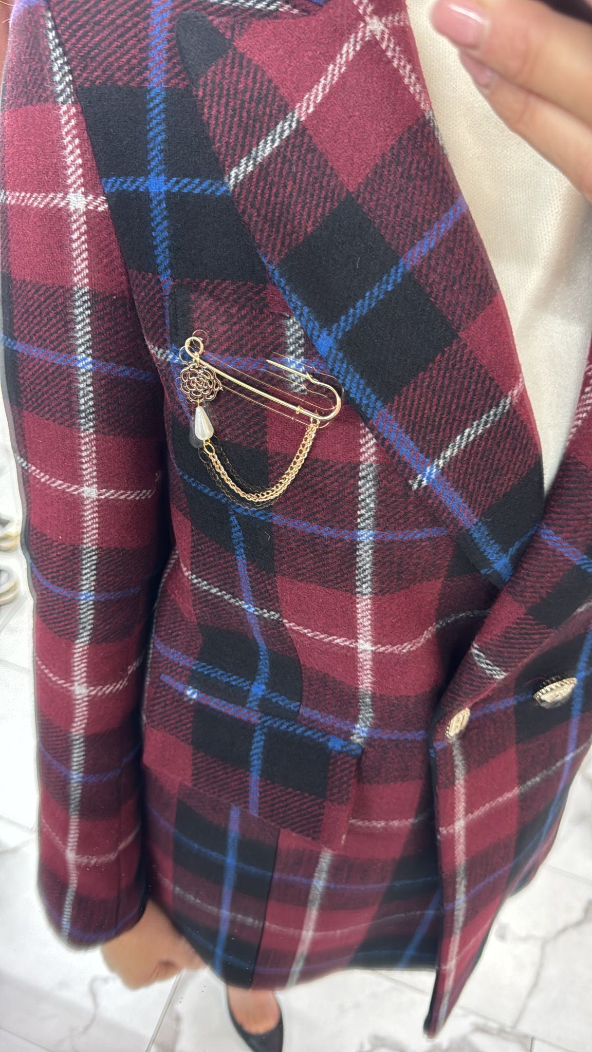 GIACCA CHECK BORDEAUX SPILLA