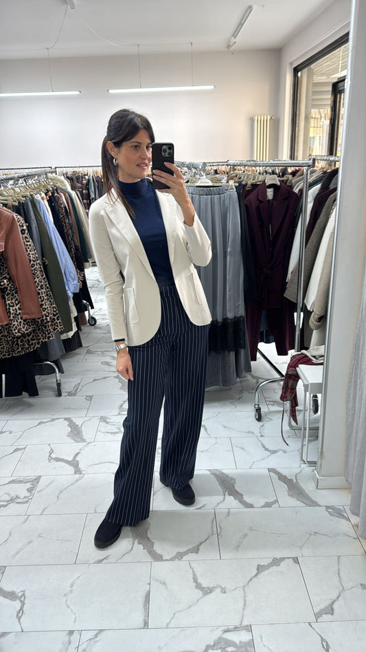 GIACCA TAGLIO VIVO PUNTO MILANO BURRO