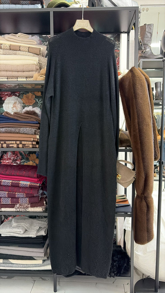 ABITO IN MAGLIA MAXI SPACCO NERO