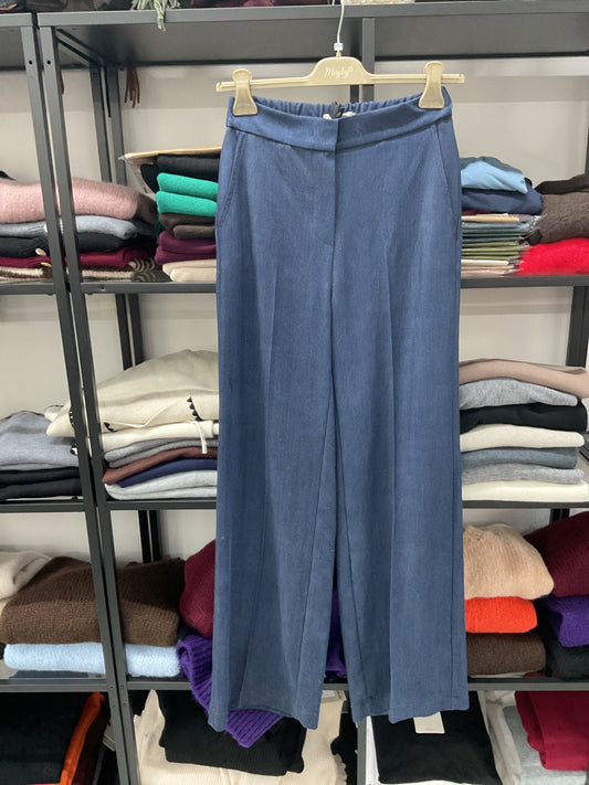 JEANS PALAZZO ELASTICO BLU