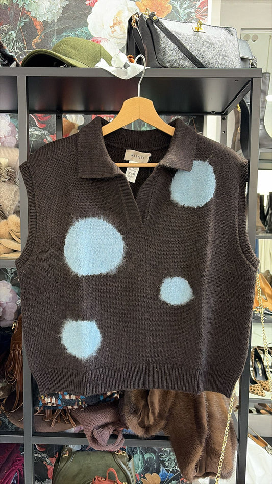 GILET POLO POIS CIOCCOLATO AZZURRO