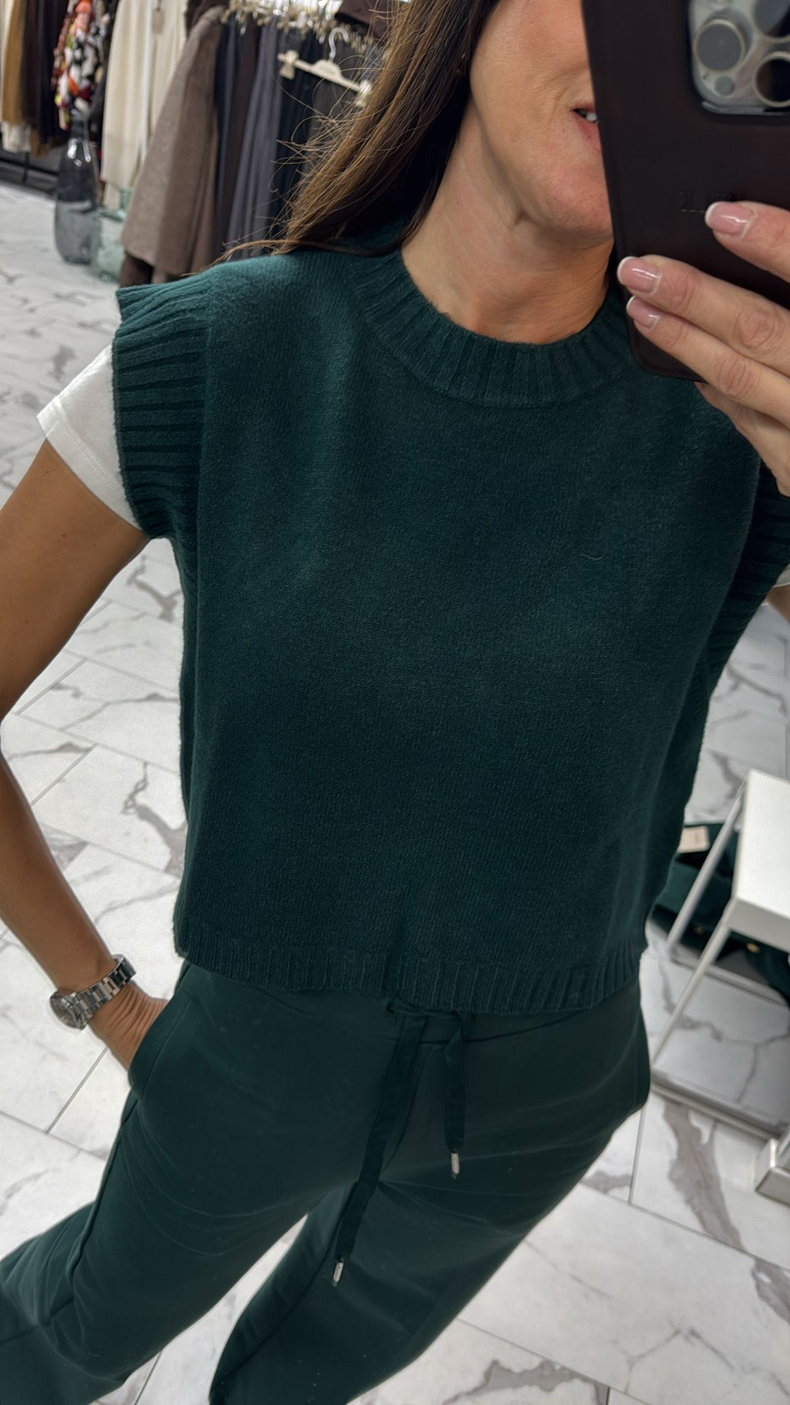 GILET OVETTO VERDE BOTTIGLIA