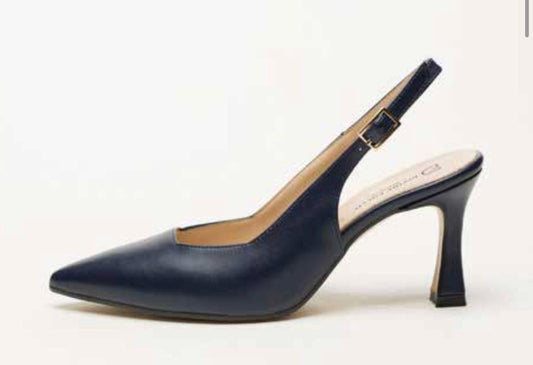 SLINGBACK SCOLLO QUADRO BLU
