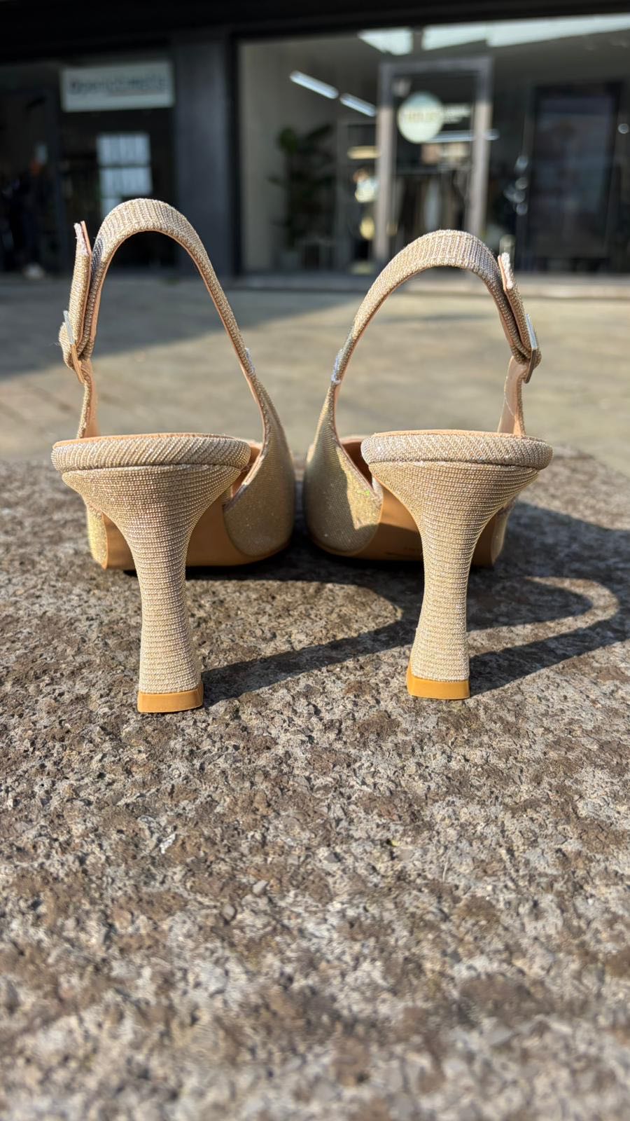 SLINGBACK SCOLLO QUADRO TESSUTO GAGLIARDO