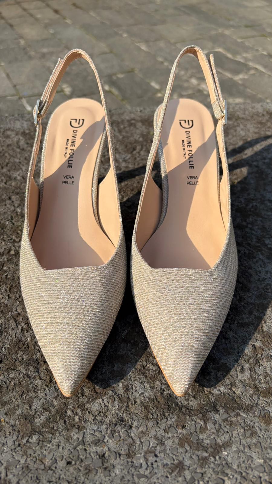 SLINGBACK SCOLLO QUADRO TESSUTO GAGLIARDO