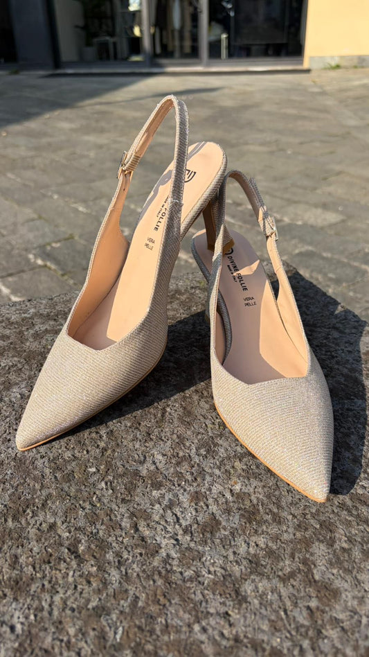 SLINGBACK SCOLLO QUADRO TESSUTO GAGLIARDO