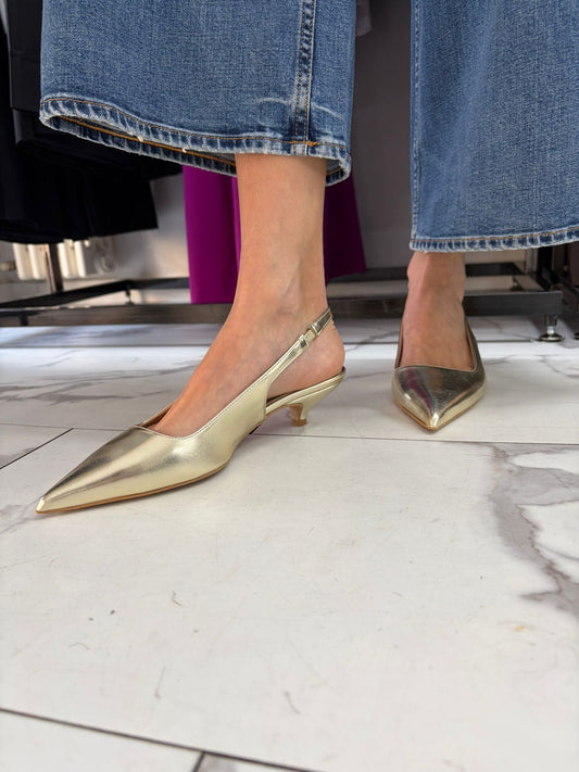 SLINGBACK PLATINO tacco 3