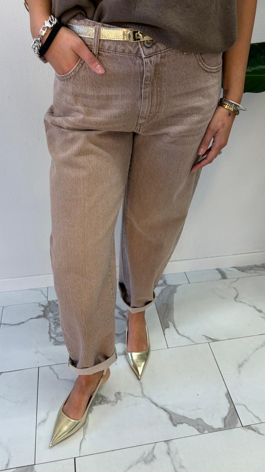 JEANS BALOON SLAVATO BEIGE