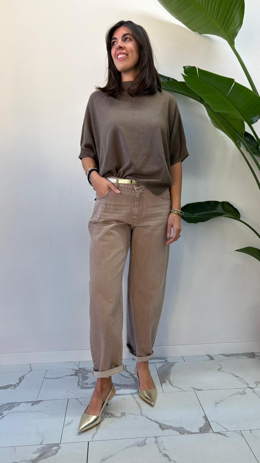 JEANS BALOON SLAVATO BEIGE