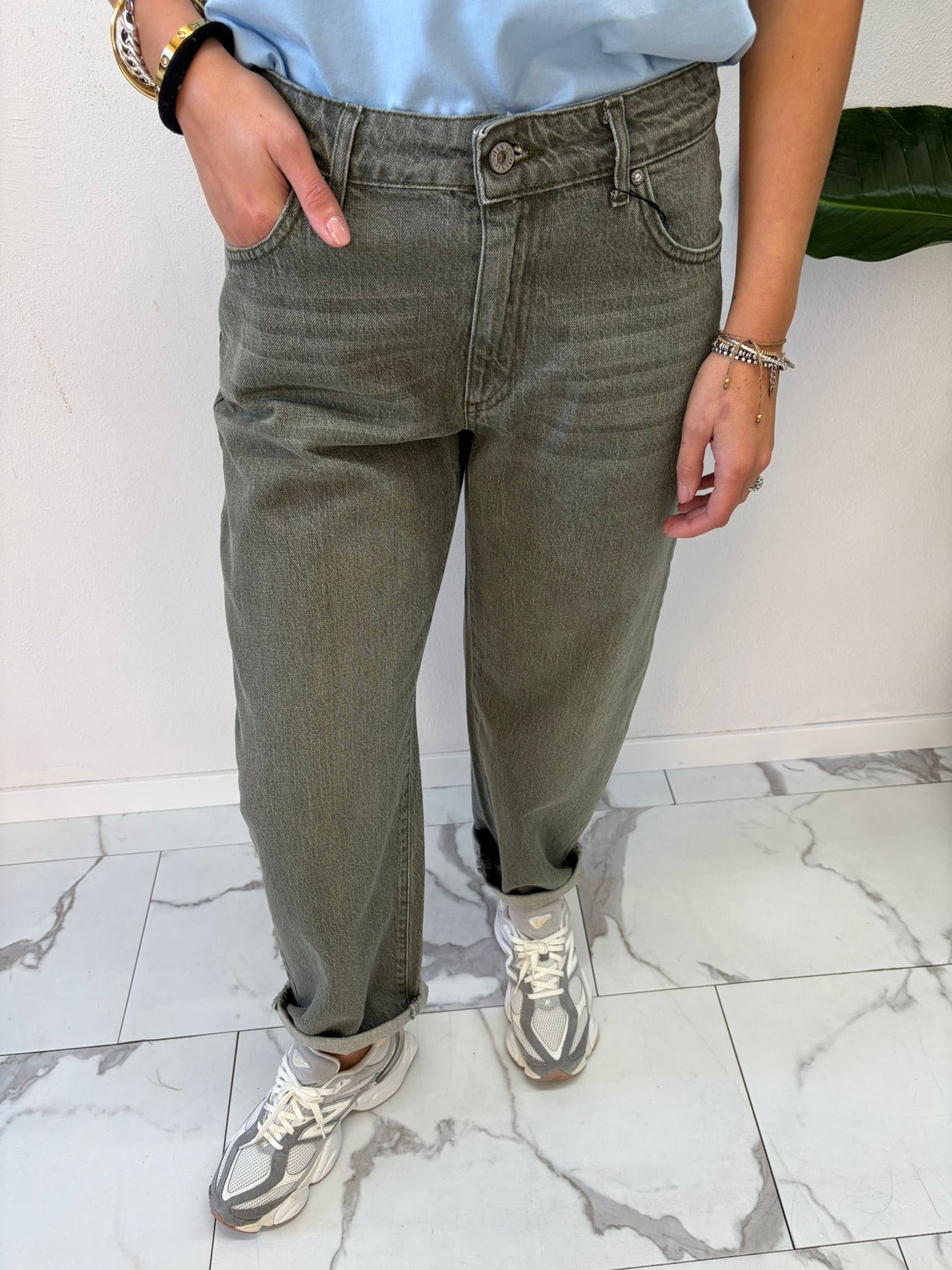 JEANS BALOON SLAVATO OLIVA