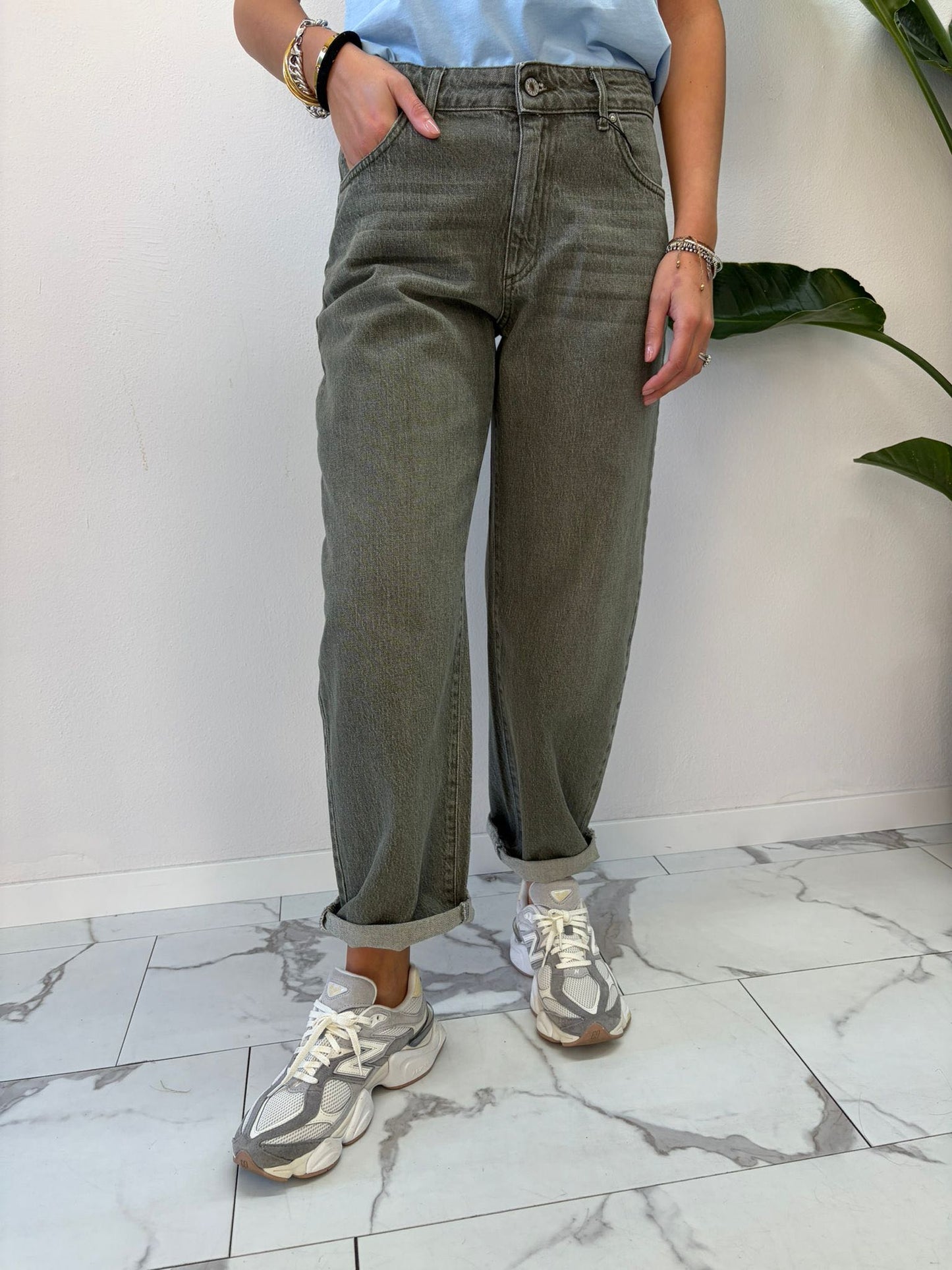 JEANS BALOON SLAVATO OLIVA