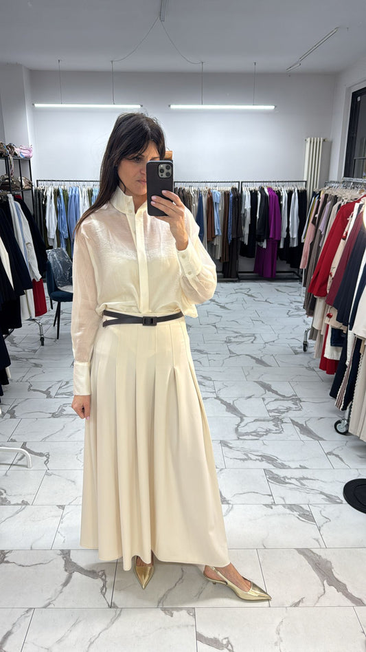 CAMICIA COLLO ALTO PANNA