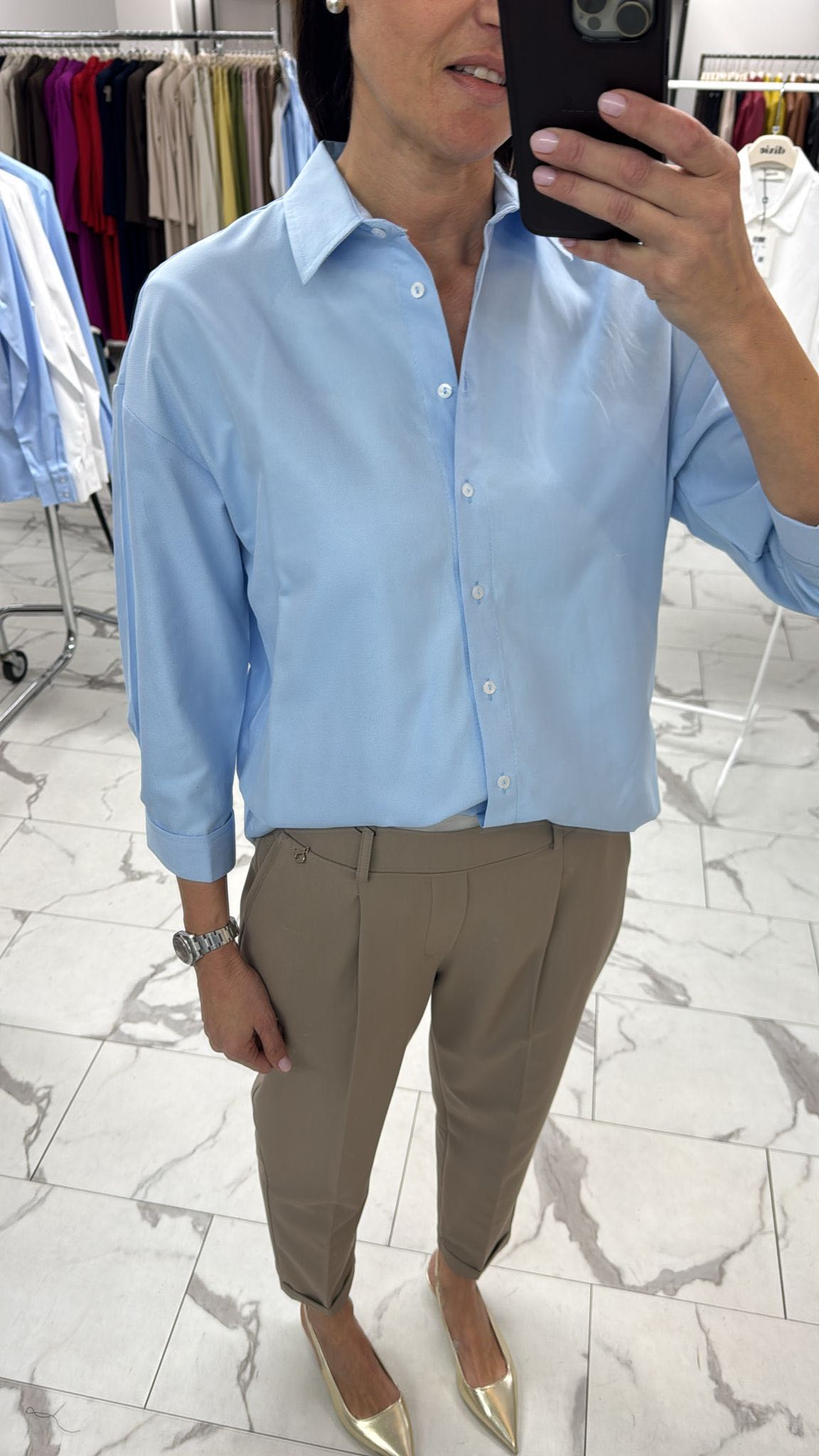 CAMICIA OXFORD OVER AZZURRA