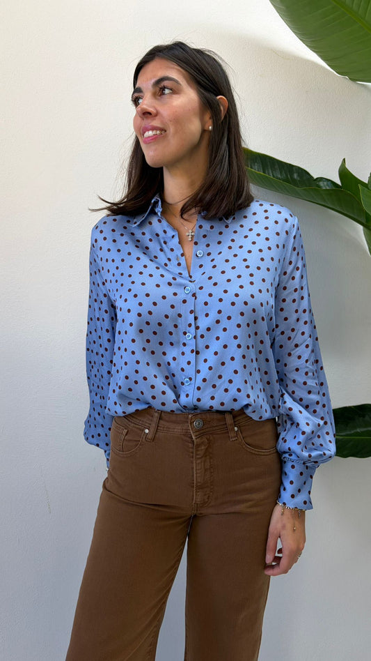 CAMICIA AZZURRA POIS