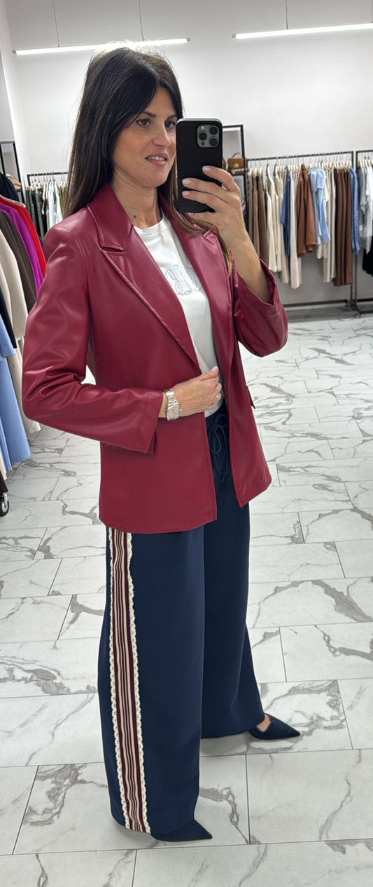 GIACCA ECOPELLE MONOPETTO ROSSA