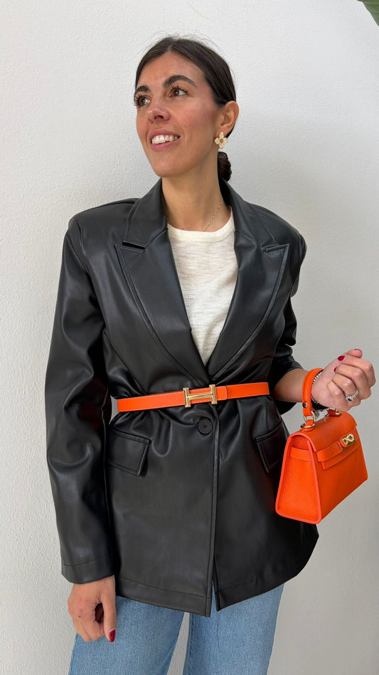 GIACCA ECOPELLE MONOPETTO NERO