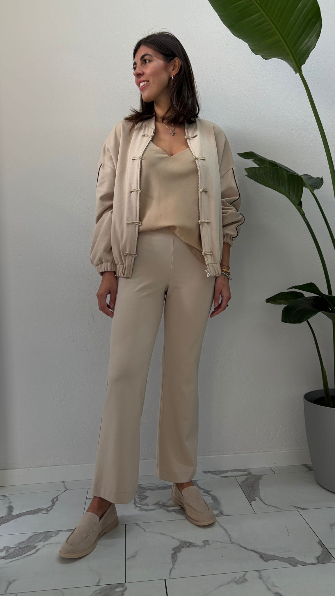 PANTALONE ZAMPETTA PANNA