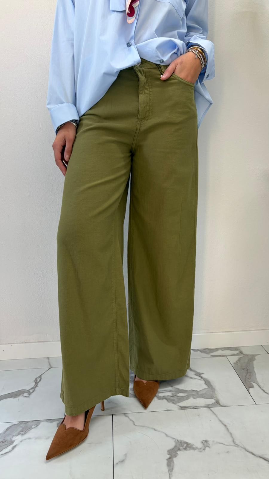 JEANS PALAZZO OLIVA