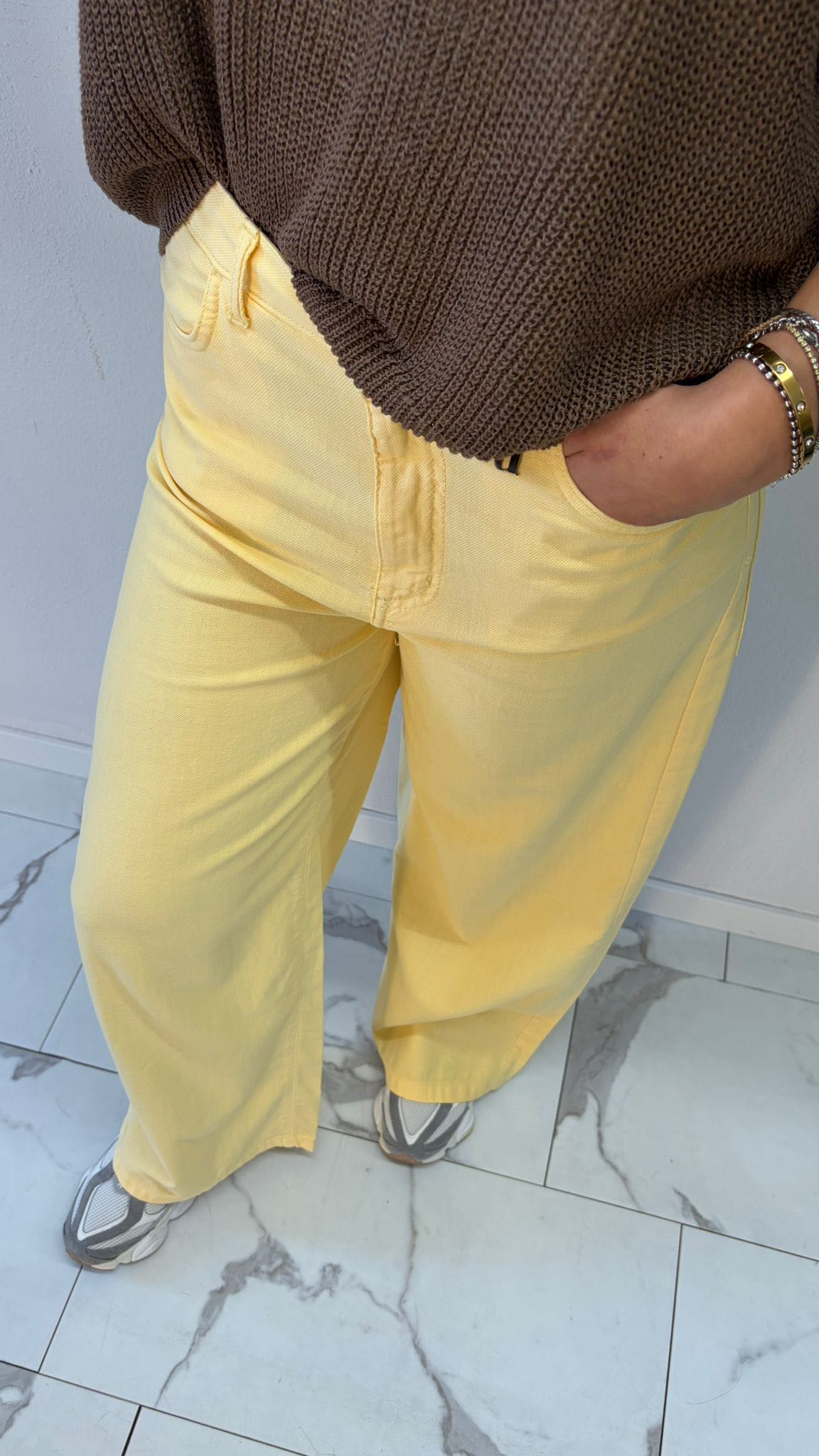 JEANS PALAZZO GIALLO