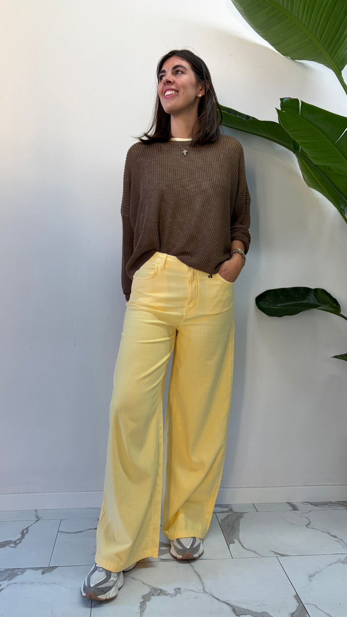 JEANS PALAZZO GIALLO
