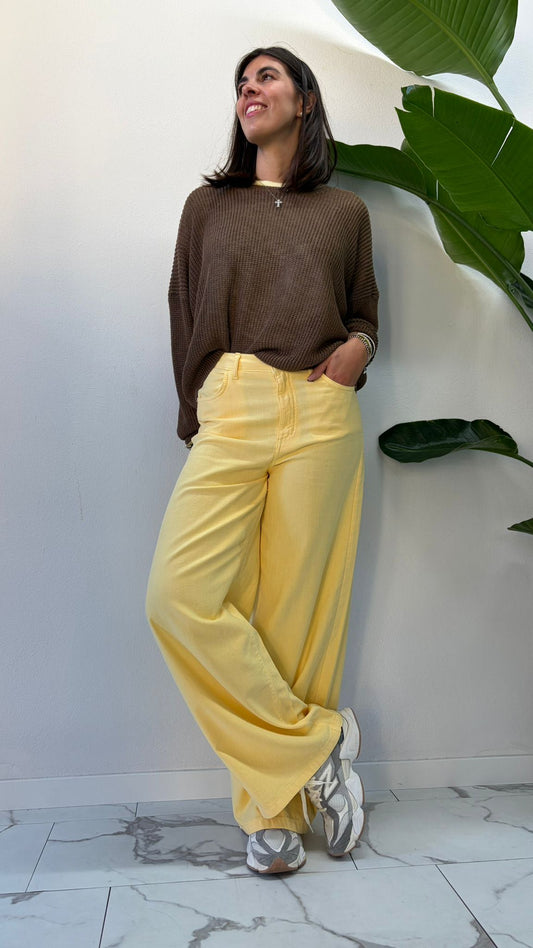 JEANS PALAZZO GIALLO