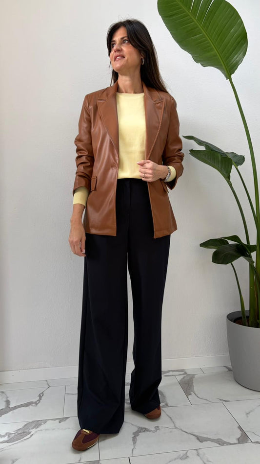 PANTALONE PALAZZO ELASTICO BLU