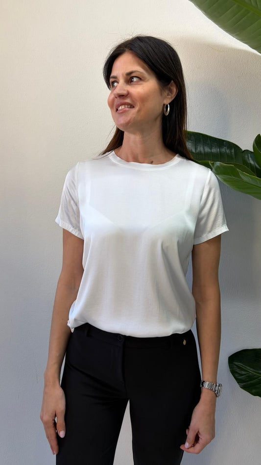 T-SHIRT VISCOSA BIANCA