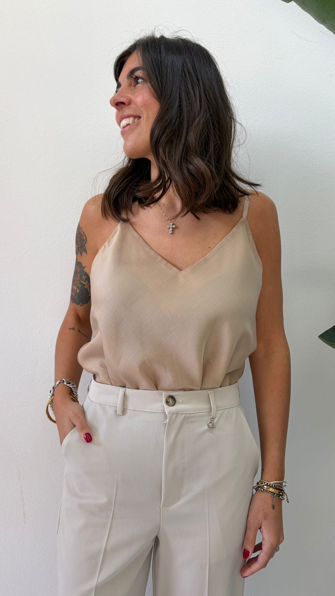 CANOTTA SPALLINO BEIGE