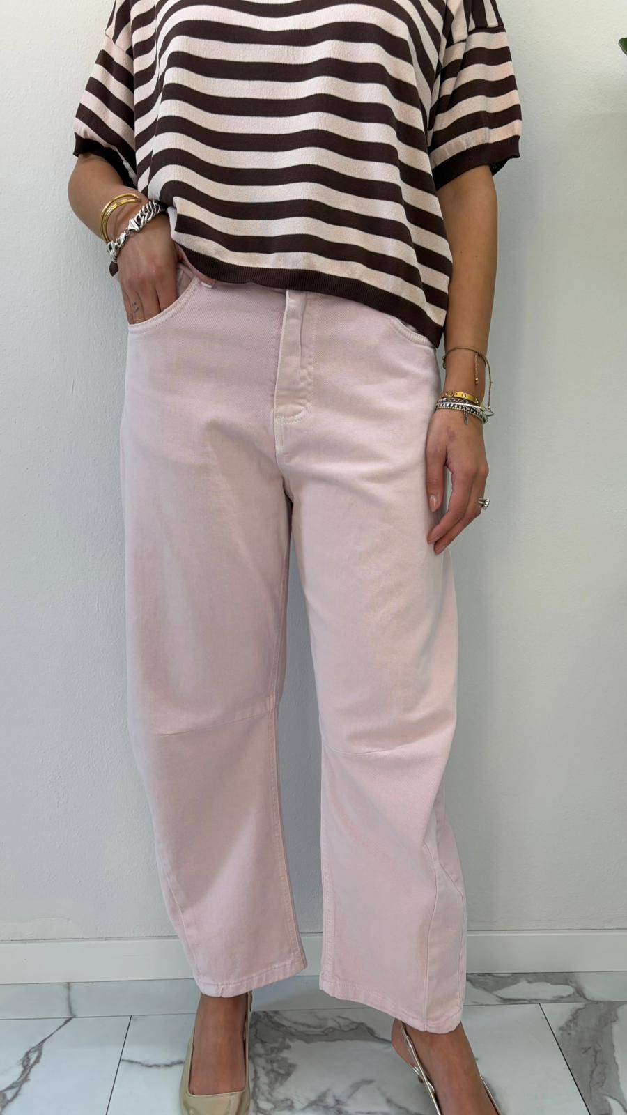JEANS BARREL ROSA
