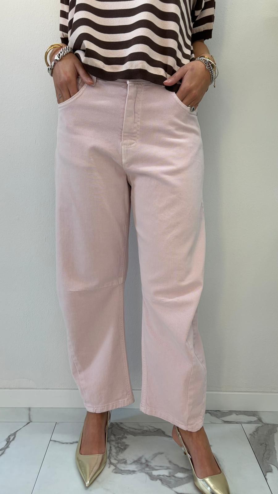 JEANS BARREL ROSA