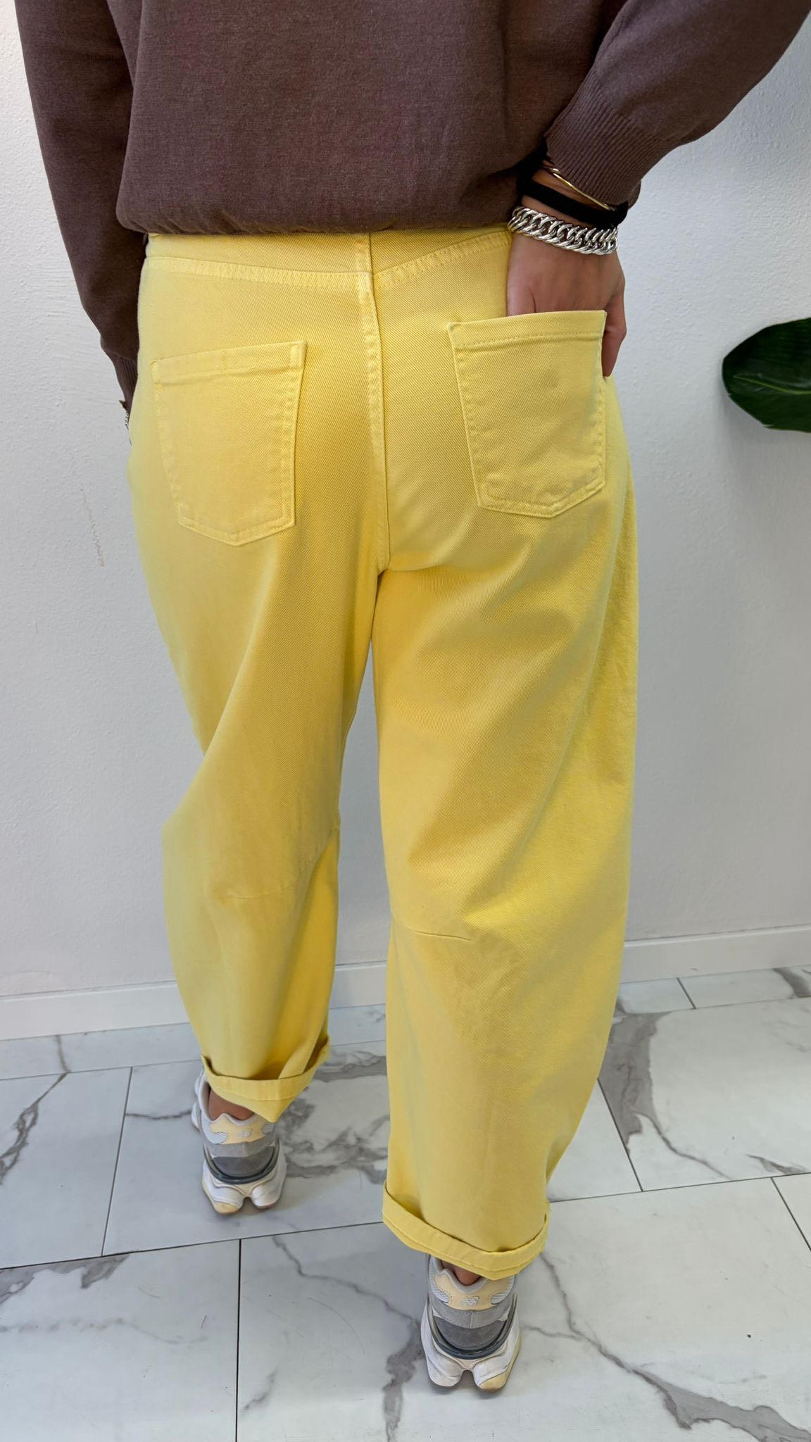 JEANS BARREL GIALLO