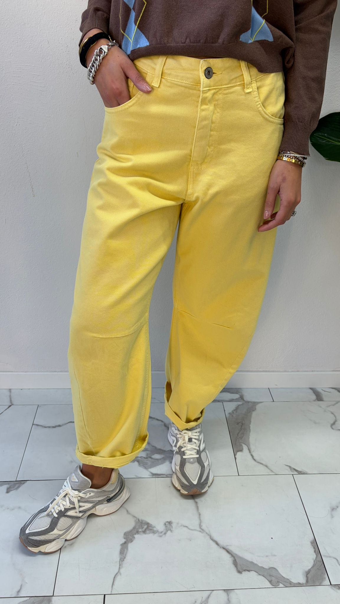 JEANS BARREL GIALLO