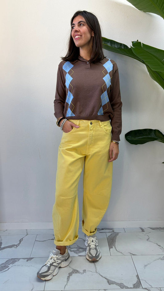 JEANS BARREL GIALLO