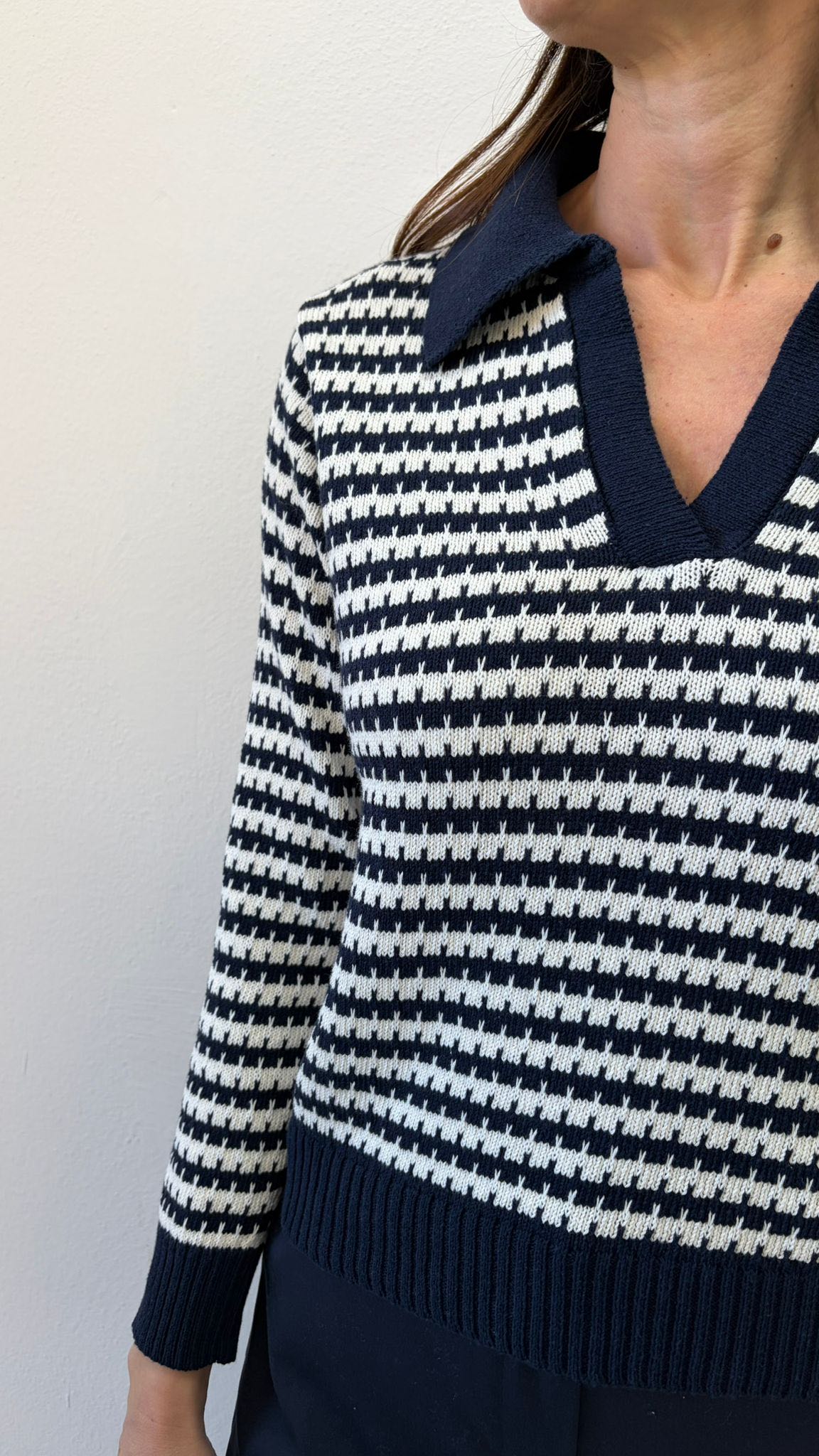 MAGLIONCINO POLO BIANCO BLU