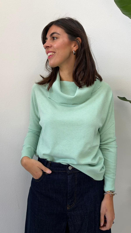 MAGLIA COLLO AD ANELLO MENTA