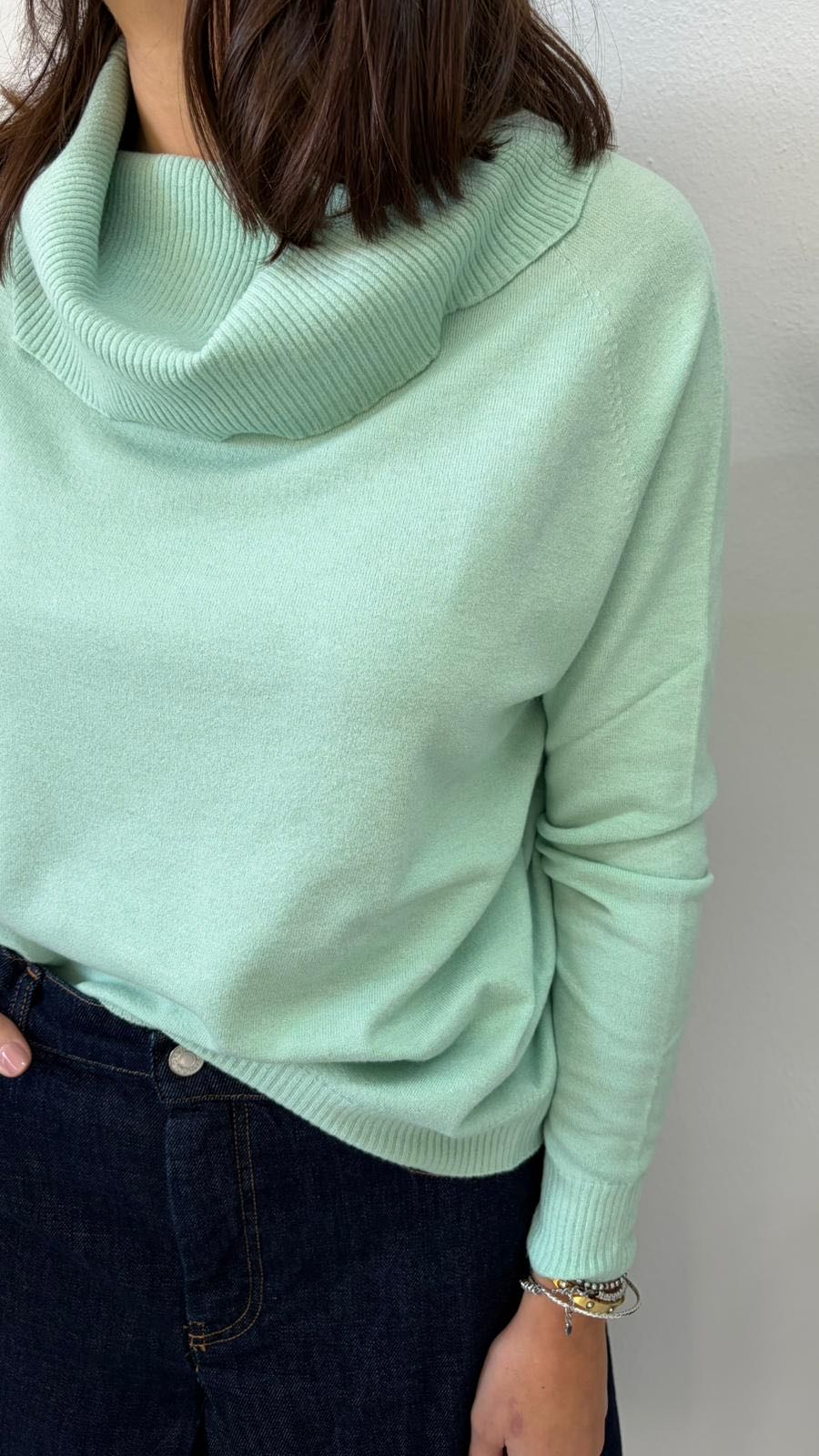 MAGLIA COLLO AD ANELLO MENTA