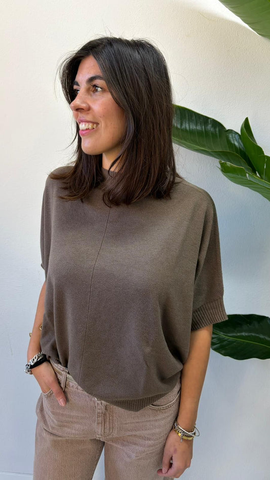 MAGLIA MORBIDA MANICA A GOMITO MORO