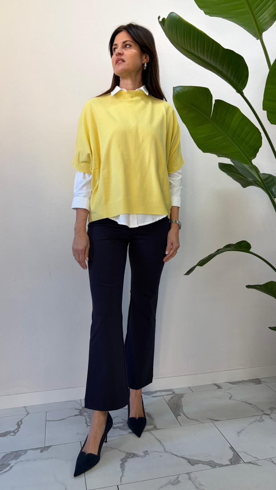 MAGLIA MORBIDA MANICA GOMITO GIALLA