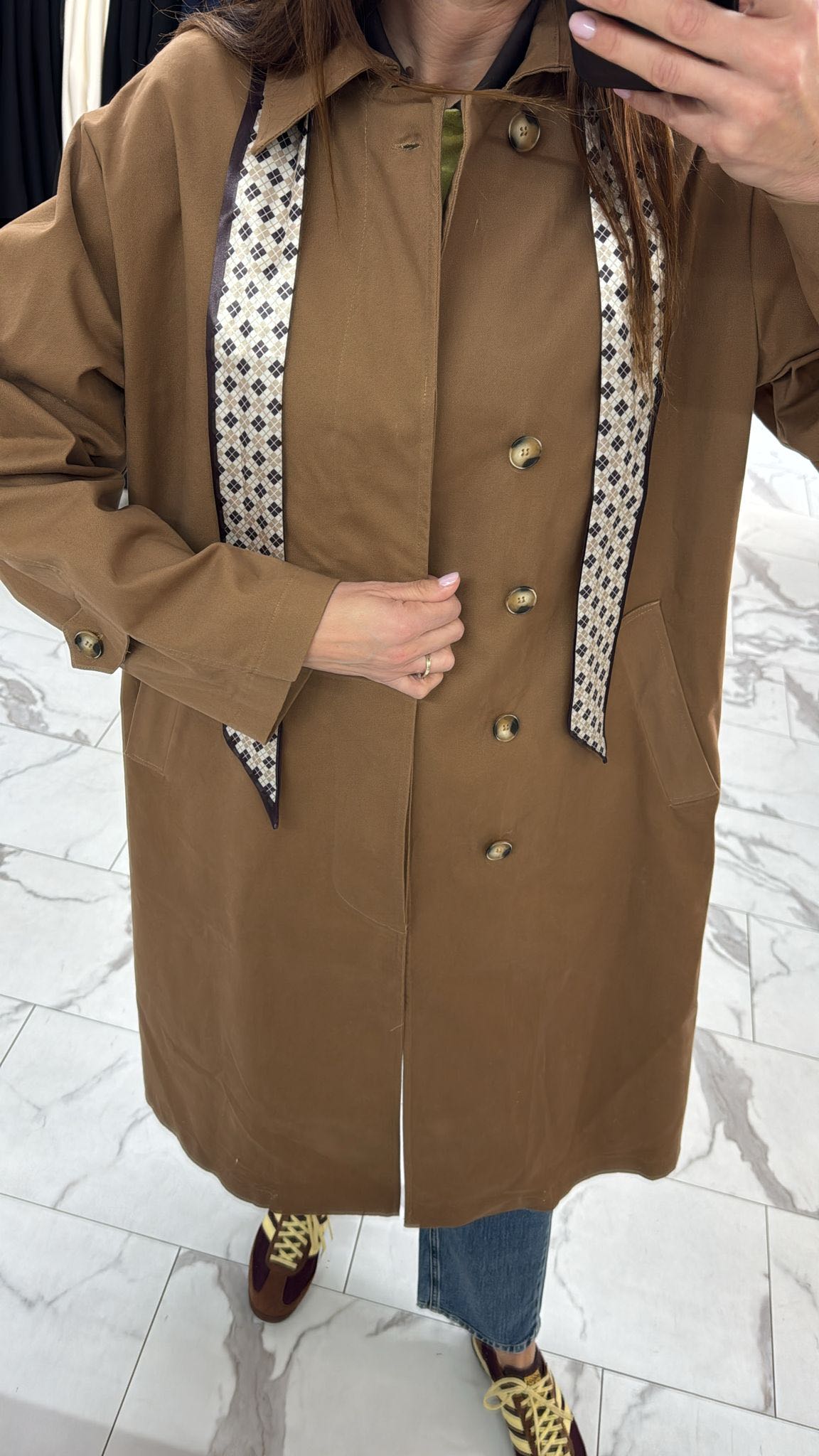 TRENCH FOULARD TABACCO