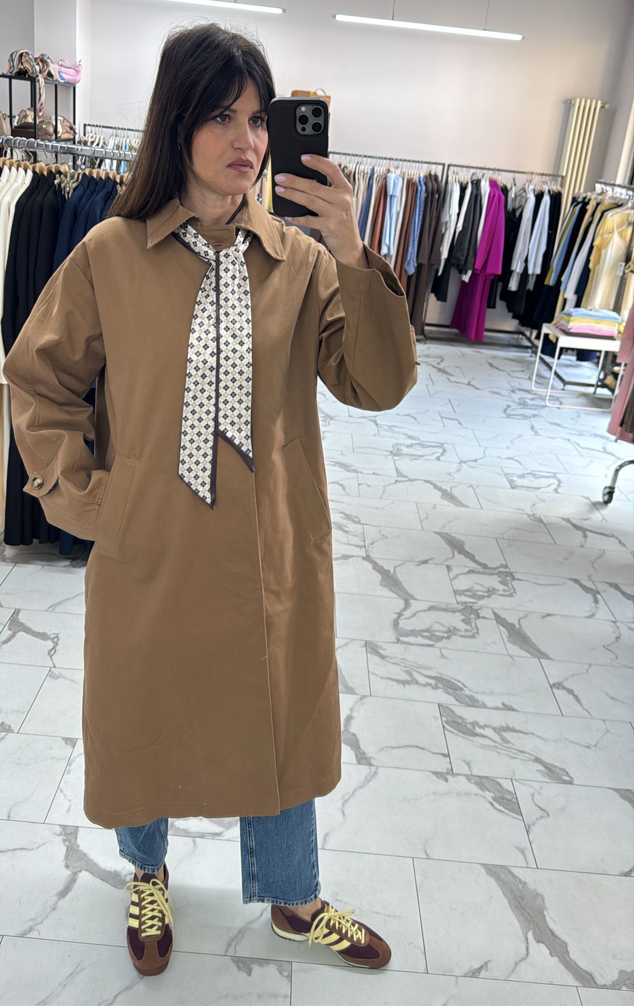 TRENCH FOULARD TABACCO