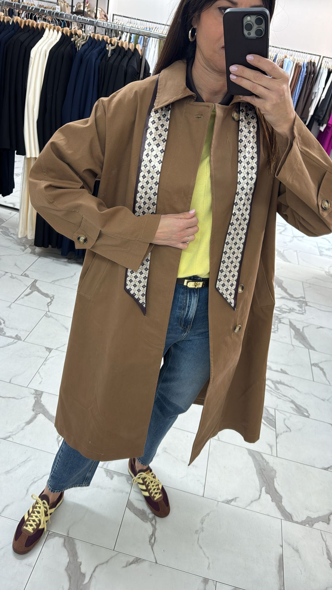 TRENCH FOULARD TABACCO