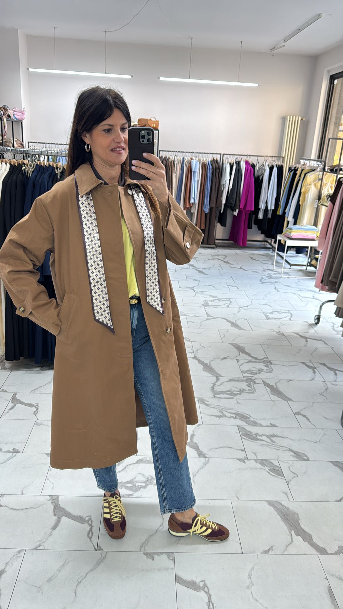 TRENCH FOULARD TABACCO