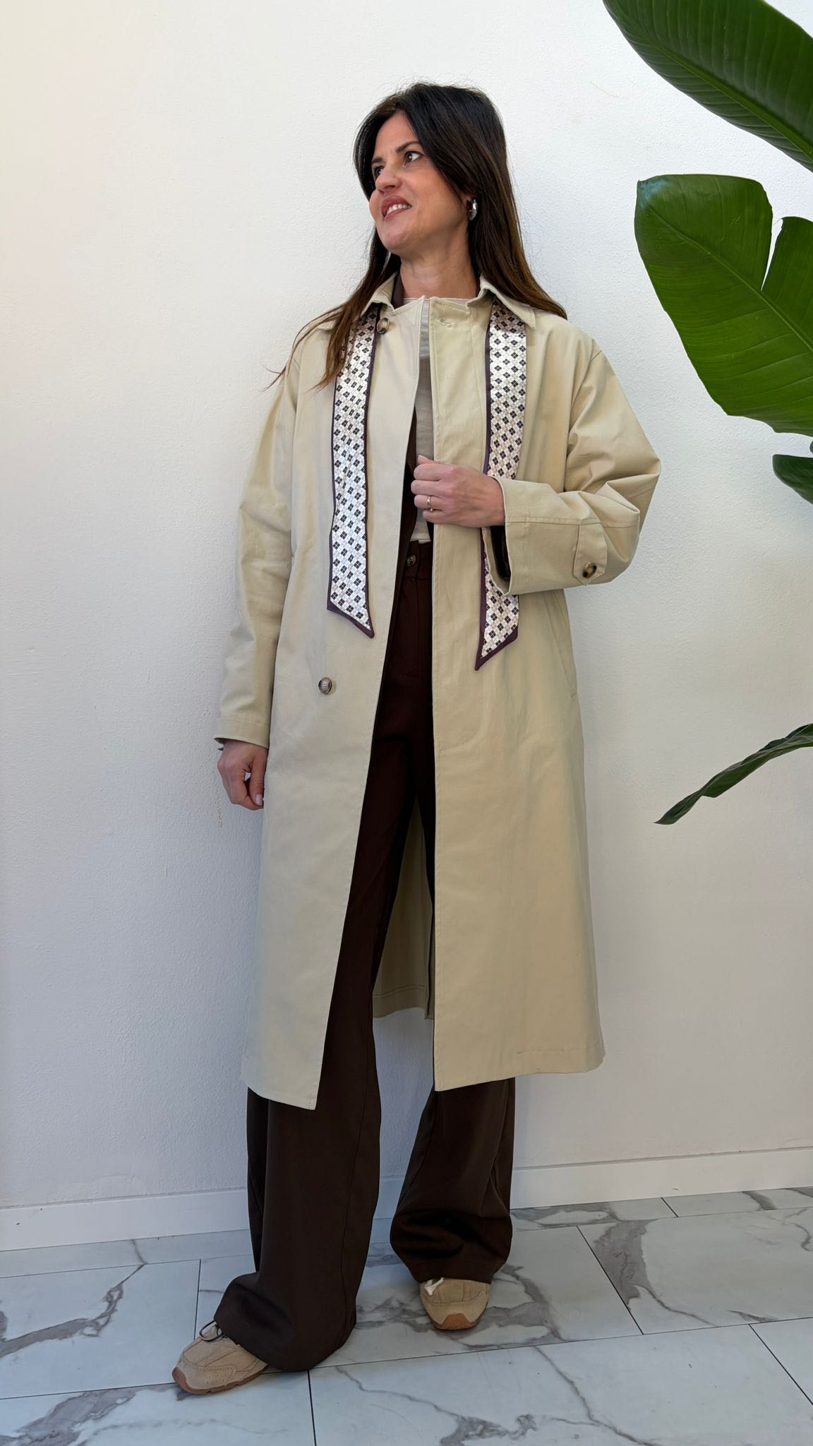 TRENCH FOULARD SABBIA