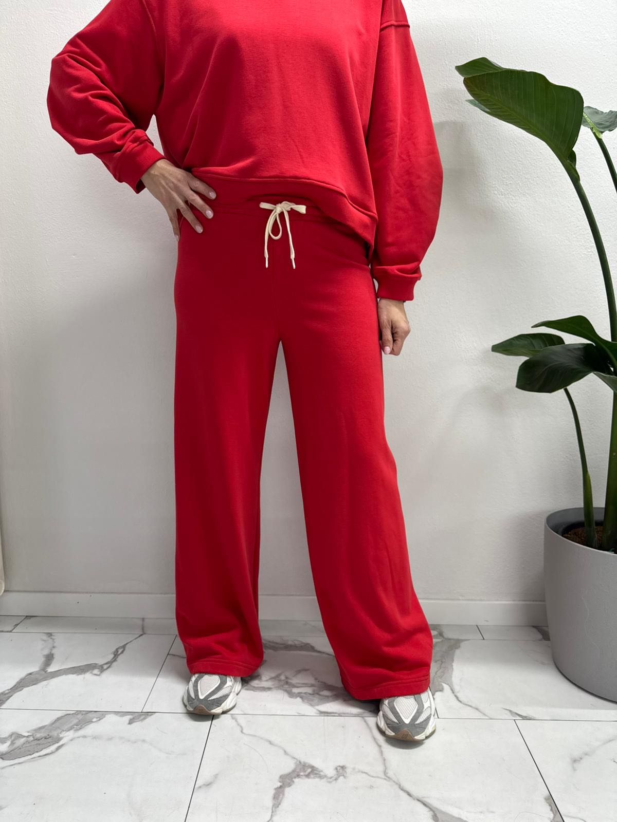 PANTALONE IN FELPA ROSSO